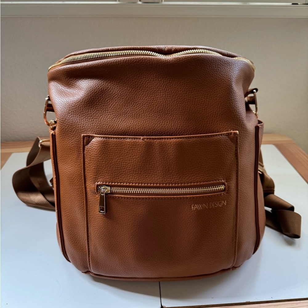 Fawn Design Saddle Leather Diaper Bag